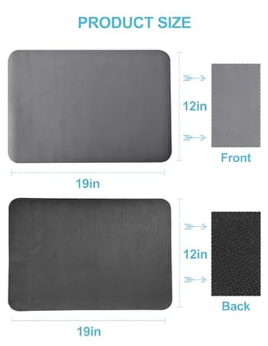 Dish Drying Mat for Kitchen Counter, 12"x19" Dish Drying Pad with Non-slip Rubber Backed, Hide Stain Anti Absorbent for Kitchen Counter, Drying Mat for Coffee Machine Dish Rack (Grey) - Image 7