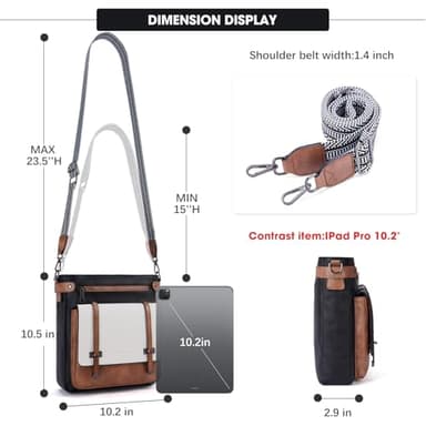 Roulens Crossbody Bags for Women,Multi Pocket Crossbody Purses Vegan Leather Shoulder Handbags Travel Purse Adjustable Strap - Image 6