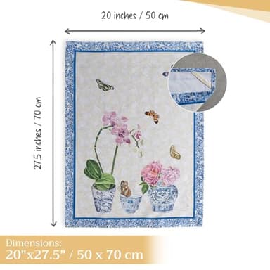 Maison d' Hermine Kitchen Towels Set of 3 100% Cotton 27.50" x 20" Reusable Cloth Tea Dish Towels Absorbent with Hanging Loop for Kitchen, Home, Dining, Cocktail Parties Spring/Summer (Canton) - Image 4