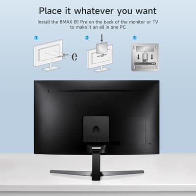 Bmax Mini PC B1 Pro Intel Gemini Lake N4000 (Up to 2.6GHz), 8GB LPDDR4 128GB eMMC Support M.2 SSD Expansion (512GB/2TB), 4K Dual Display 2.4G/5G WiFi & BT4.2 Mini Desktop Computer for Home/Office - Image 8
