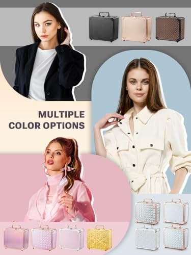 Qislee Makeup Box with A Detachable Lighted Mirror, Waterproof Travel Train Case, Cosmetic Organizer and Makeup Suitcase with Adjustable Dividers, Magnetic LED Mirror (Black) - Image 7