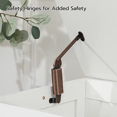 HOOBRO Toy Box, Retro Wooden Look Storage Chest with Safety Hinge, Entryway Storage Bench Supports 220 lb, 39.4 x 15.7 x 18.9 Inches Toy Chest Organizer, Easy Assembly (White) - Image 4