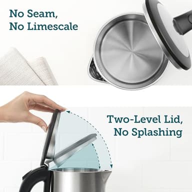 COSORI Electric Kettle, No Plastic Inner Lid, Filter and Spout, Double Wall Stainless Steel Keep Warm, Automatic Shut Off & Boil-Dry Protection, Durable Tea Kettle Boiler & Heater, 1.5L/1500W, Silver - Image 8