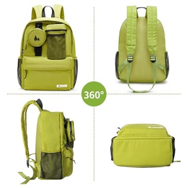 Shukiku 15 Inch Cool Backpack for Woman Man, 3 in 1 Removable, College Travel Daypack, Green Large - Image 9