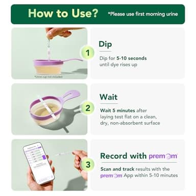 Easy@Home PdG Test Strips: 5 Pack - Track Ovulation Insights with Progesterone Urine Tests – at Home Fertility Test for Women with Premom Ovulation App - PdG (Pregnanediol Glucuronide) Tests - Image 6