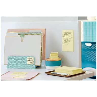 Post-it 100% Recycled Paper Super Sticky Notes, 2X The Sticking Power, 4x6 in, Lined, 4 Pads/Pack, 45 Sheets/Pad, Canary Yellow (4621R-4SSCY) - Image 12