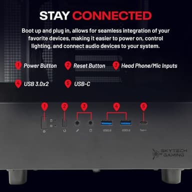 Skytech Gaming Azure 3 Gaming PC, AMD Ryzen 7 9700X 3.8GHz, NVIDIA RTX 5060, 1TB NVMe SSD, 16GB DDR5 RAM 6000, 850W Gold ATX 3 PSU, 360 ARGB AIO, Wi-Fi, Win 11, Desktop - Image 9