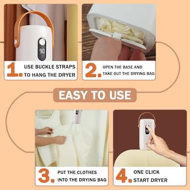 SL Nevnmoe Mini portable Clothes dryer, Mini Clothing Care Machine，easy to operate with timed shutdown, convenient to carry,for apartments, RVs, travel, used for lightweight clothing， underwear - Image 4