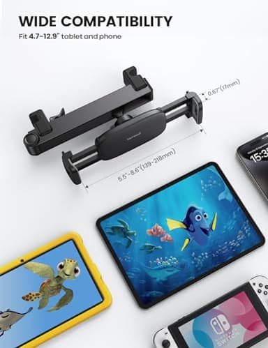Lamicall Car Headrest Tablet Holder - [Lockable] [3 in 1 Extension Arm] Upgrade Tablet Mount for Car Backseat, Road Trip Essentials for Kids, for iPad Pro, Air, Mini, Galaxy, Fire HD, 4.7-13" Tablets - Image 6