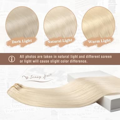 Ve Sunny Blonde Clip in Hair Extensions Real Hair Extensions Clip in Human Hair Clip in Extensions Real Human Hair Natural Look Human Hair Extensions Clip ins 18inch 7pcs 120g - Image 5