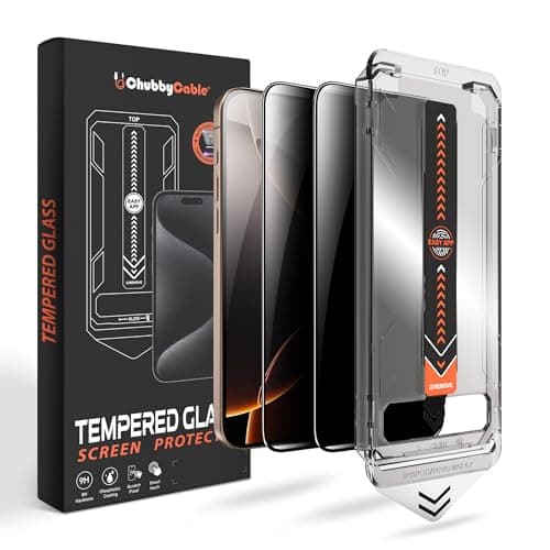 chubbycable SpyBlocker - 2 PCS Military-Grade Privacy Screen with Magic Installer & Self-Cleaning Adhesive, Anti-Spy Screen Protector Compatible with iPhone 16 Pro Max - Image 1