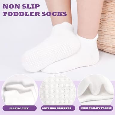 SkiBeaut Toddler Girl Socks 12 Pairs Ankle Boy Non Slip Skid Girls Boys Grips Low Cut Toddlers Socks for 1-3 Years Children - Image 2