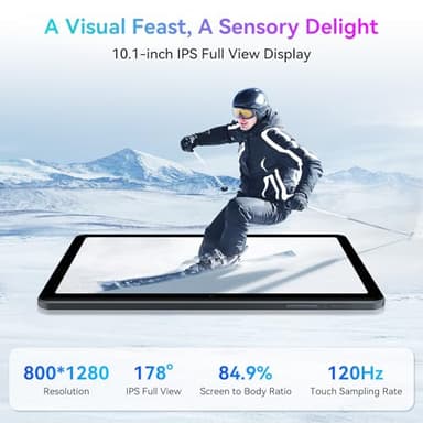 Tablet 10 Inch,Android 15 Tablet,Gemini AI 2.0 Android Tablets|12GB RAM+128GB ROM(TF 2TB)|5G WiFi|120Hz|6000mAh Fast Charging|1080P HD|Bluetooth 5.0|Smart Lens|GPS|2-Year Warranty-Grey - Image 5