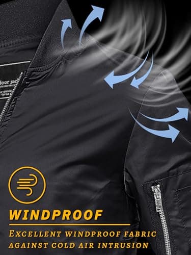 TACVASEN Jackets for Men Black Jacket Casual Mens Jackets Casual Stylish Lightweight Mens Windbreaker Jackets Lightweight Track Jacket Men's Jacket - Image 3