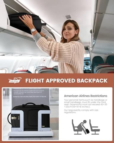 LOVEVOOK Carry On Travel Backpack For Women Men Flight Approved, 40L Personal Item Backpack for Airplanes, Business Weekender Overnight Daypack Fits 17 Inch Laptop, With 2 Packing Cubes, Black - Image 2
