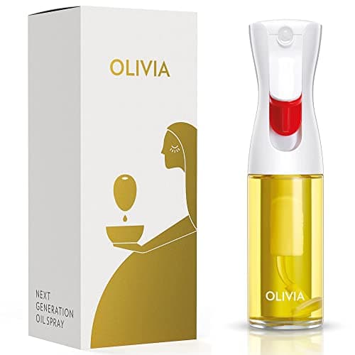 FLAIROSOL OLIVIA. The Original Advanced Oil Sprayer for Cooking, Kitchen, Salads, BBQs, Continuous Spray with Portion Control, 130ml Glass Olive Oil Sprayer(White Print) - Image 1
