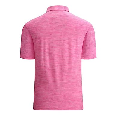Alex Vando Mens Golf Shirt Moisture Wicking Quick-Dry Short Sleeve Casual Polo Shirts for Men,Hot Pink,L - Image 2