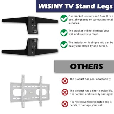 WISINY for LG 65 Inch TV Stand Legs and 60 Inch TV Legs,Compatible for LG TV Stand Models 60UJ6050 60UK6090 60UM6900 60UN7300 65UJ6300 65UK6090 65UM6900 65UM7300PUA 65UN6950 with Screws - Image 4