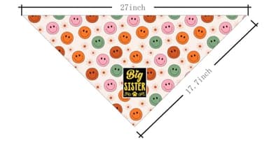 Big Sister Dog Bandana - Plaid Scarf Gender Reveal Accessory, Pet Baby Announcement Gift (E33) - Image 2
