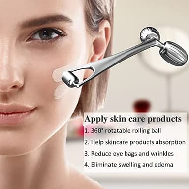 Yeamon Gua Sha Facial Tools and Face Roller Set, Facial Massage Tool for Women’s Skincare Routine,Cooling Stainless Steel Face Sculpting Eyes Roller Guasha for Daily Use or Self-Care Gift for Women - Image 3
