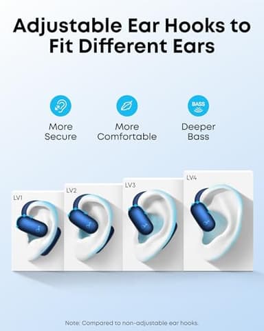 soundcore AeroFit 2 by Anker, Open-Ear Headphones, Translation Earbuds Real Time, 4 Adjustable Positions for Every Ear Size, 2x Richer Bass, Hi-Res, 42H Playtime, IP55,AI Clear Calls,Wireless Charging - Image 3