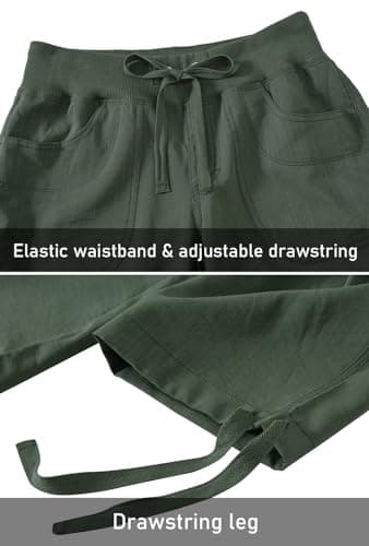 MoFiz Womens Capris with Pockets Loose Fit Casual Capri Pants Dressy Lightweight Ladies Baggy Cargo Pants for Hiking Army Green 4XL - Image 6
