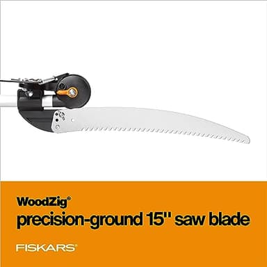 Fiskars 2-in-1 Extendable Tree Pruner and Pole Saw (Extends 7.9 - 12 feet) with Rotating Head, Pruning Stik Model with15-Inch Double-Grind Saw Blade, and Double Locking System - Image 4