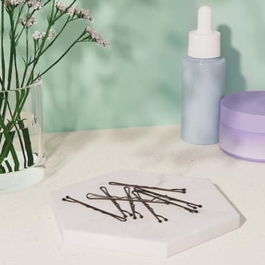 Amazon Basics No Slip Bobby Pins, 72 count, Brunette Brown, High Gloss Bobby Pins for Pain Free, Comfortable, All-Day Styling and UpDos. For All Hair Types - Image 3