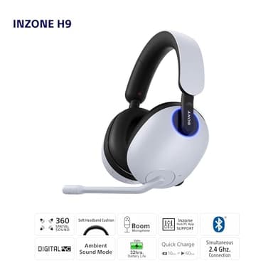 Sony INZONE H9 Gaming Headset, Wireless Noise Canceling Bluetooth Headset With Microphone, 360 Spatial Sound, For PC and PS5 (WH-G900N), White - Image 17