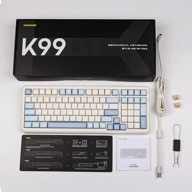 MechLands MCHOSE K99 96% Wireless Gaming Keyboard, Gasket Mechanical Keyboard, BT5.0/USB-C/2.4GHz Wireless Creamy keyboard, with 6-Layer Padding, 6000mAh Battery, Hot Swappable, NKRO for Win/Mac/Linux - Image 8