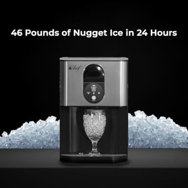 Deco Chef Self Dispensing Nugget Ice Maker Countertop, 46LB Per Day Automatic Chewable Ice, 1.8LB Per Hour, Additional 2-Year CPS Protection Plan Included - Image 2