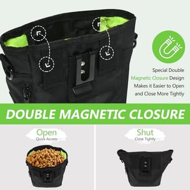 kissleaf Dog Treat Pouch with Magnetic Closure, Treat Pouches for Pet Training, Large Dog Treat Training Pouch and Dog Clicker, Dog Training Treat Pouch Built-in Poop Bag Dispenser, Hands-Free Snack - Image 4