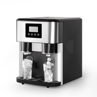 TABU 3-in-1 Nugget Ice Machine & Crushed Ice, Countertop Water Dispenser with 40lbs/Day Ice Maker & Crusher, Self-Cleaning Ice Machine, 3 Size Bullet Cube, Chewable Ice for Home, Kitchen, Office, RV - Image 1