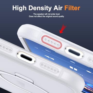 SKYLMW Compatible with iPhone 15 Plus Case with Invisible Magnetic O-Ring Stand Military-Grade Phone Case for iPhone 15 Plus 6.7" [Compatible with Mag-Safe][Great Grip Feeling],Translucent - Image 8