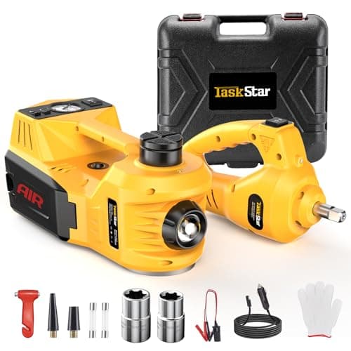 TaskStar Electric Car Jack Kit, 5 Ton/11023 lbs 12V Hydraulic Car Jack Lift with Electric Impact Wrench and Tire Inflator Pump, Portable Auto Kit for SUV MPV Sedan Truck Change Tires Garage Repair - Image 1