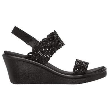 Skechers Cali Women's womens Rumble on - Sassy Dayz Wedge Sandal, Black/Black, 7 US - Image 6