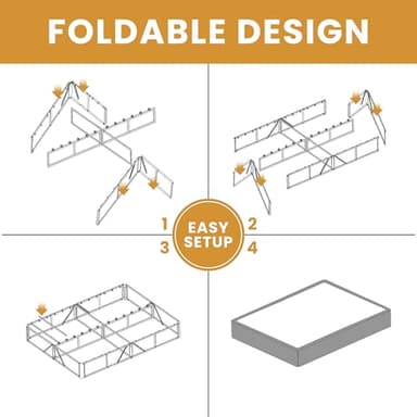 MAF Box Springs King Size 10 Inch, High Profile King Box Spring 3500 lbs Black Heavy Duty Metal Mattress Foundation with Easy Clean Fabric Cover, Easy Assembly - Image 5