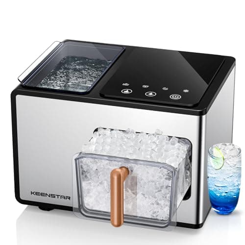 Nugget Ice Maker Countertop, 40lbs/24H, Pebble Ice Maker with Soft Chewable Ice, Self Cleaning Sonic Ice Machine, Stainless Steel w/Touch Screen for Home Office Bar Party- Silver - Image 1