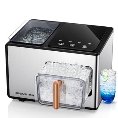 Nugget Ice Maker Countertop, 40lbs/24H, Pebble Ice Maker with Soft Chewable Ice, Self Cleaning Sonic Ice Machine, Stainless Steel w/Touch Screen for Home Office Bar Party- Silver - Image 1