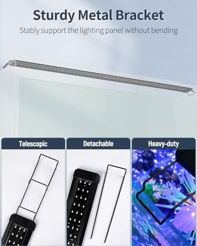 Pawfly 33W Aquarium LED Light for 48 to 54 Inch Fish Tanks Extendable Fish Tank Light with Full Spectrum Brilliant White Blue Red Lights with Daytime & Night Modes and Adjustable Brightness - Image 7