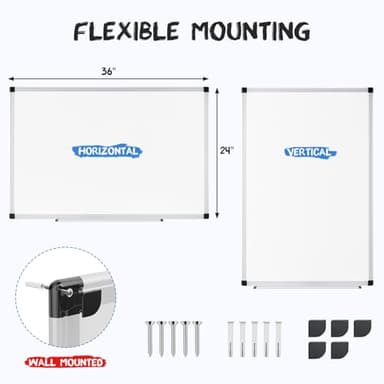 DUMOS Magnetic White Board, 36 X 24 Inches Dry Erase Board for Home Office School,Sliver Reinforced Aluminum Frame - Image 6
