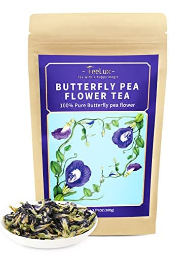 TeeLux Butterfly Pea Flower Tea, Non-GMO, Natural, Premium Dried Butterfly Pea Flower for Blue & Purple Drinks and Food Coloring, 3.5 Oz - Image 1
