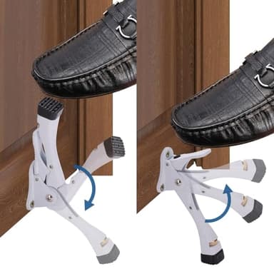 Gotega Door Stopper, 1/2/4 Packs Kickdown Door Stop with One Touch Adjustable Height and Rubber Tip, Door Stops (4 inch x 2 Pack, White) - Image 2
