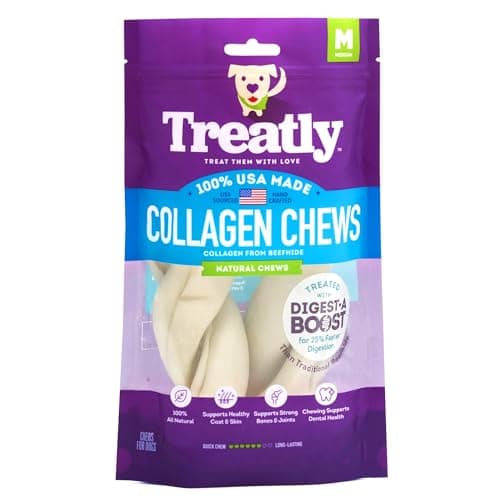 Treatly USA Collagen Twist 6-7" Dog Chew Treats - Natural Flavor, 2 Count/1 Pack - Image 1