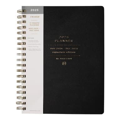 Fringe Studio 2025 Spiral Weekly Planner, Aug 2024 - Dec 2025, 17 Month, Faux Leather Cover, "Standard Black", 6.875" W x 9.78"H, 236 Pages (844FL001FSC) - Image 4