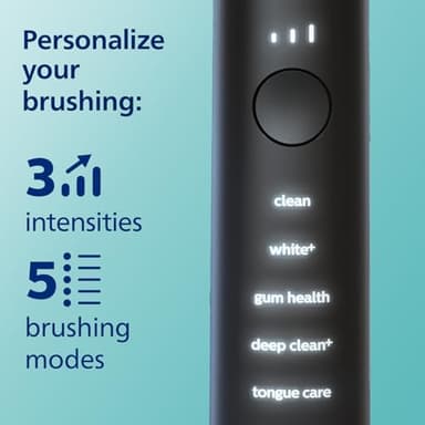 Philips Sonicare DiamondClean Smart 9500 Electric Toothbrush, Sonic Toothbrush with App, Pressure Sensor, Brush Head Detection, 5 Brushing Modes and 3 Intensity Levels, Black, Model HX9923/11 - Image 3