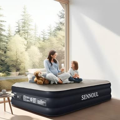 SENNOUL Air Mattress Queen with Built in Pump - 2 Mins Quick Self Inflatable,16"/650lbs Max Blow Up Bed, All Night Stability No Lost Air，No Peculiar Smell for Camping,Home,Guests & Portable Travel - Image 7