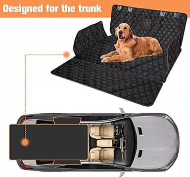 PETICON SUV Cargo Liner for Dogs, Waterproof Pet Cargo Cover Dog Seat Mat for SUVs Sedans Vans with Bumper Flap Protector, Non-Slip, Large Size Universal Fit, Black - Image 2