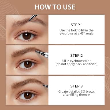 Microblading Eyebrow Pen, Eyebrow Pencil with Premium 4-Prong Micro-Fork Tip Applicator, Microblade Eyebrow Pen-Lift Your Brows Like Your Natural Brows, Stay on All Day, Smudge-Proof(Dark Brown) - Image 4