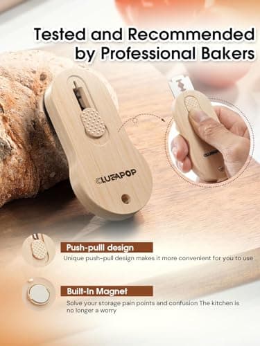 CLUEAPOP Extractable & Magnetic Bread Lame Dough Scoring Tool - Professional Sourdough Scoring Tool - Sourdough Bread Baking & Bread Scoring Tool - Scoring Patterns Booklet & 5 Razor Blades - Image 3